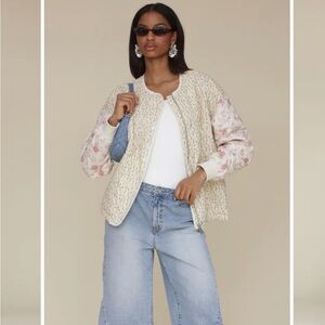 AVEC LES FILLES Floral Quilted Jacket